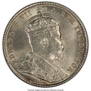image for: Edward VII 10 Cents 1908 MS64 PCGS