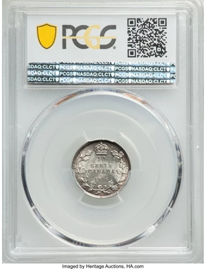 image for: Edward VII 10 Cents 1908 MS64 PCGS