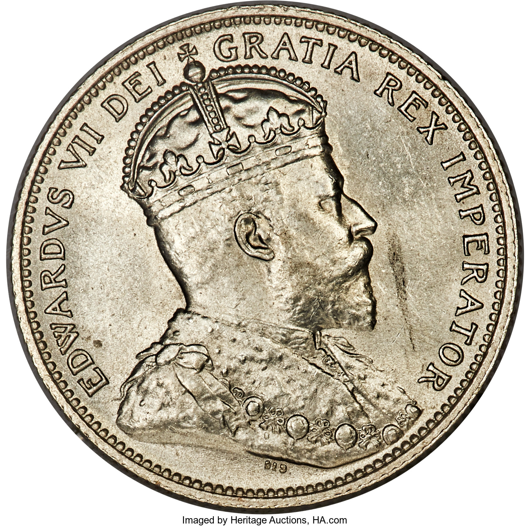 image for: Edward VII 25 Cents 1902-H MS64 PCGS