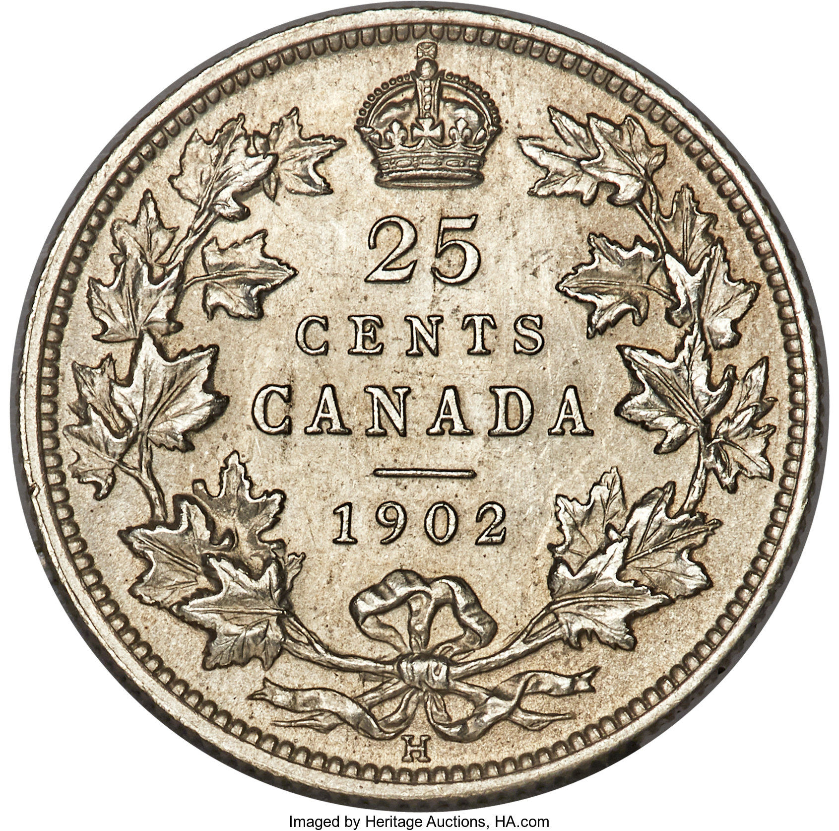 image for: Edward VII 25 Cents 1902-H MS64 PCGS