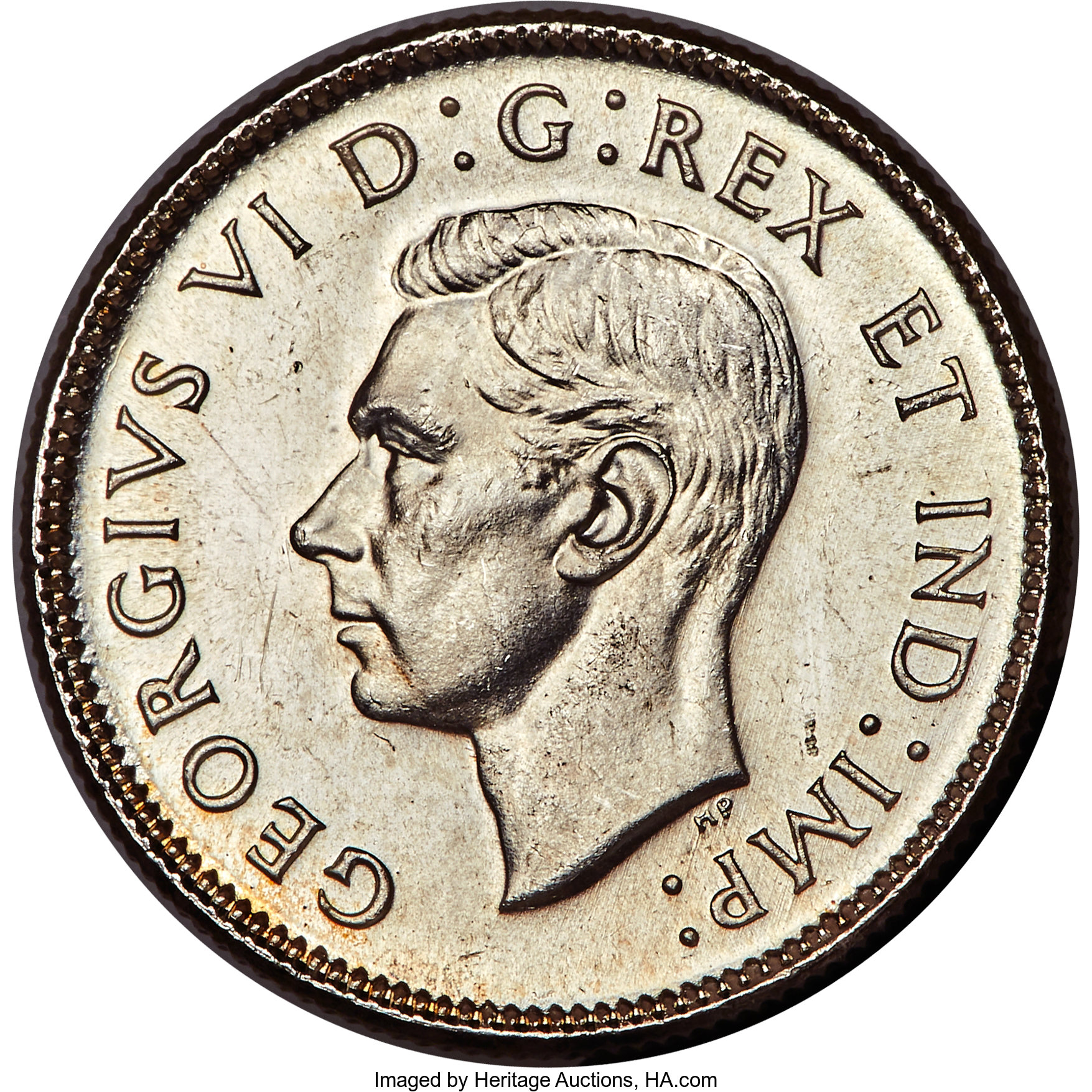 image for: George VI "Dot After Date" 25 Cents 1947 UNC Details (Cleaned) PCGS