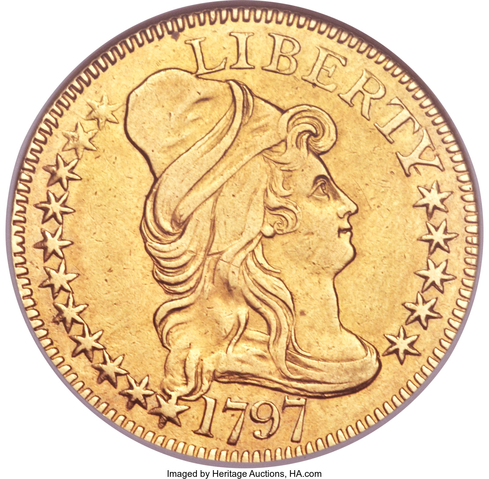 image for: 1797 $5 Small Eagle, 16 Stars -- Cleaned -- ANACS. Net XF40. BD-3, R.6....