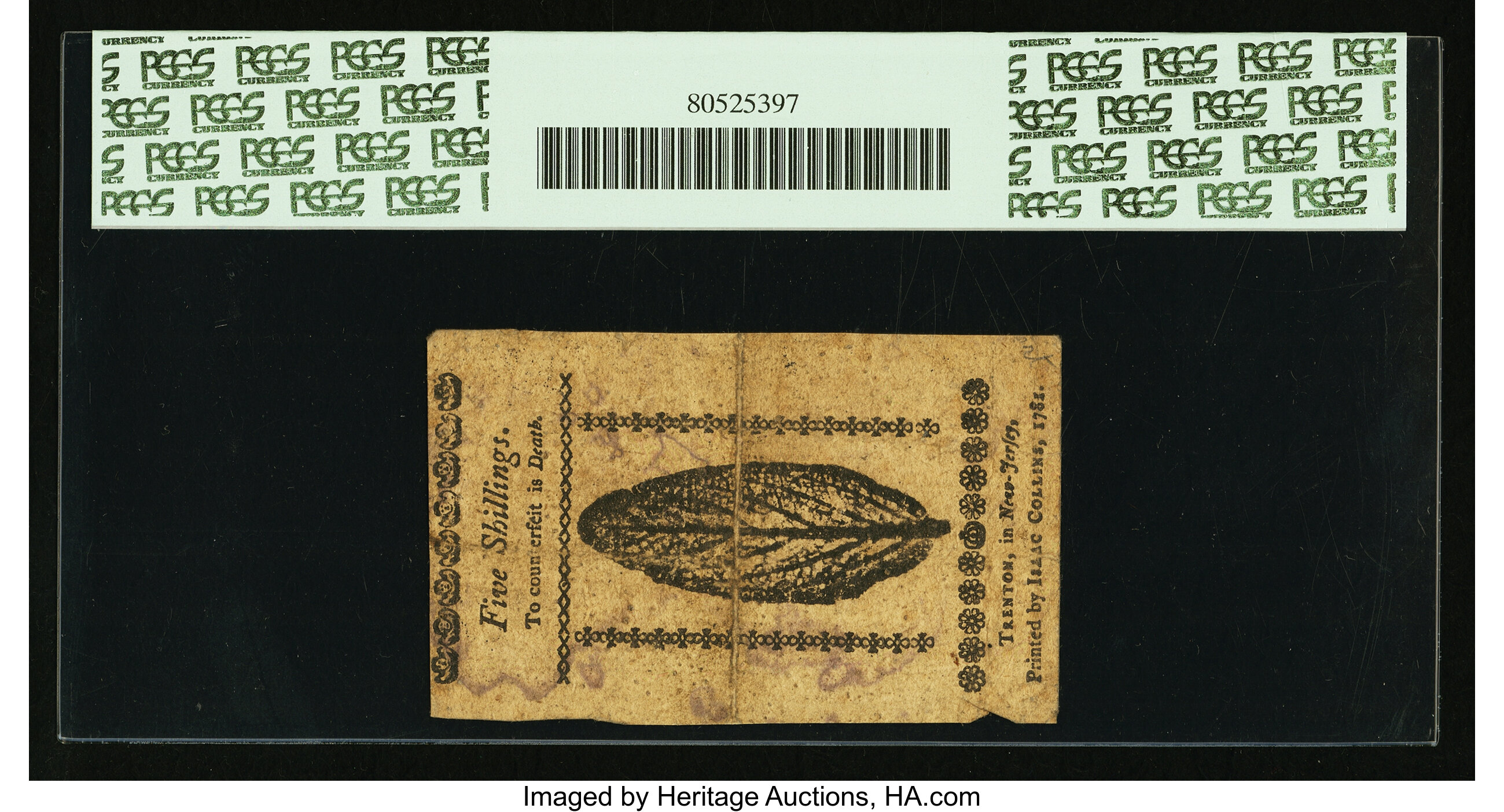 image for: New Jersey January 9, 1781 5s PCGS Apparent Very Fine 35....