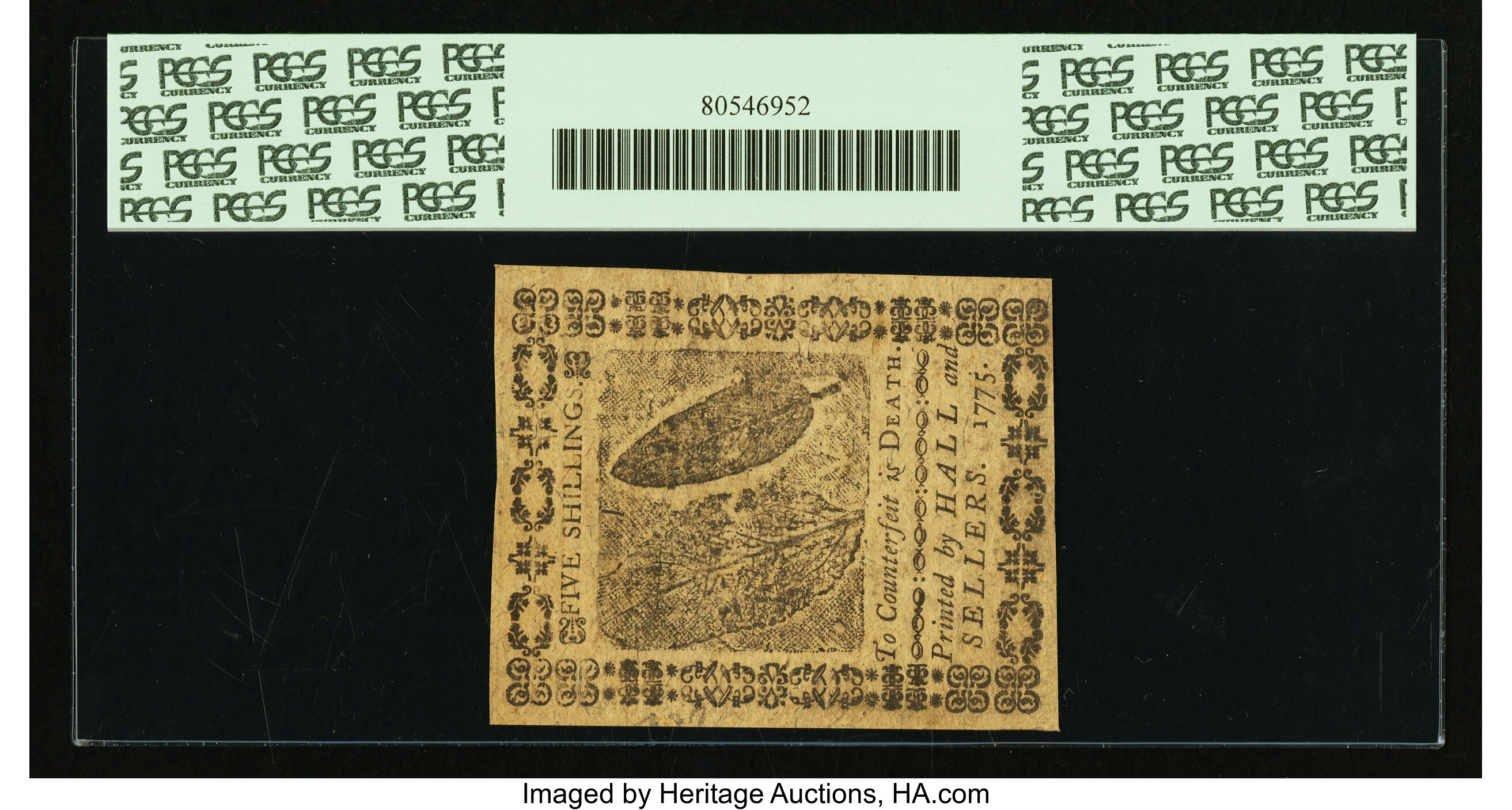 image for: Pennsylvania October 25, 1775 5s PCGS Choice New 63PPQ....