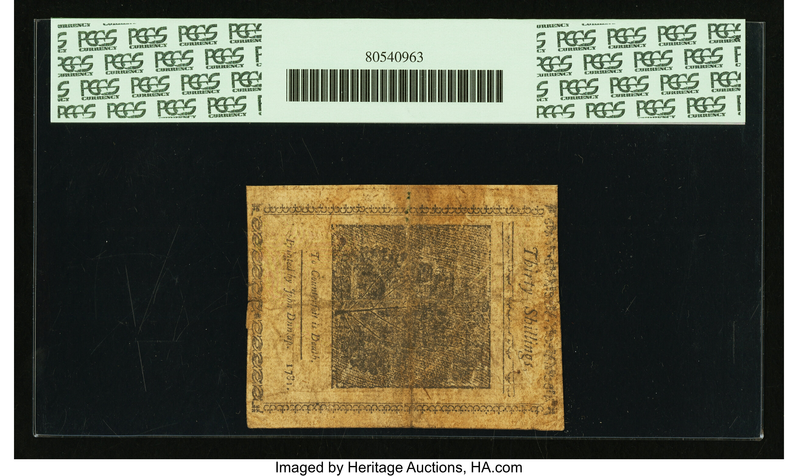 image for: Pennsylvania April 20, 1781 30s PCGS Apparent Very Fine 30....