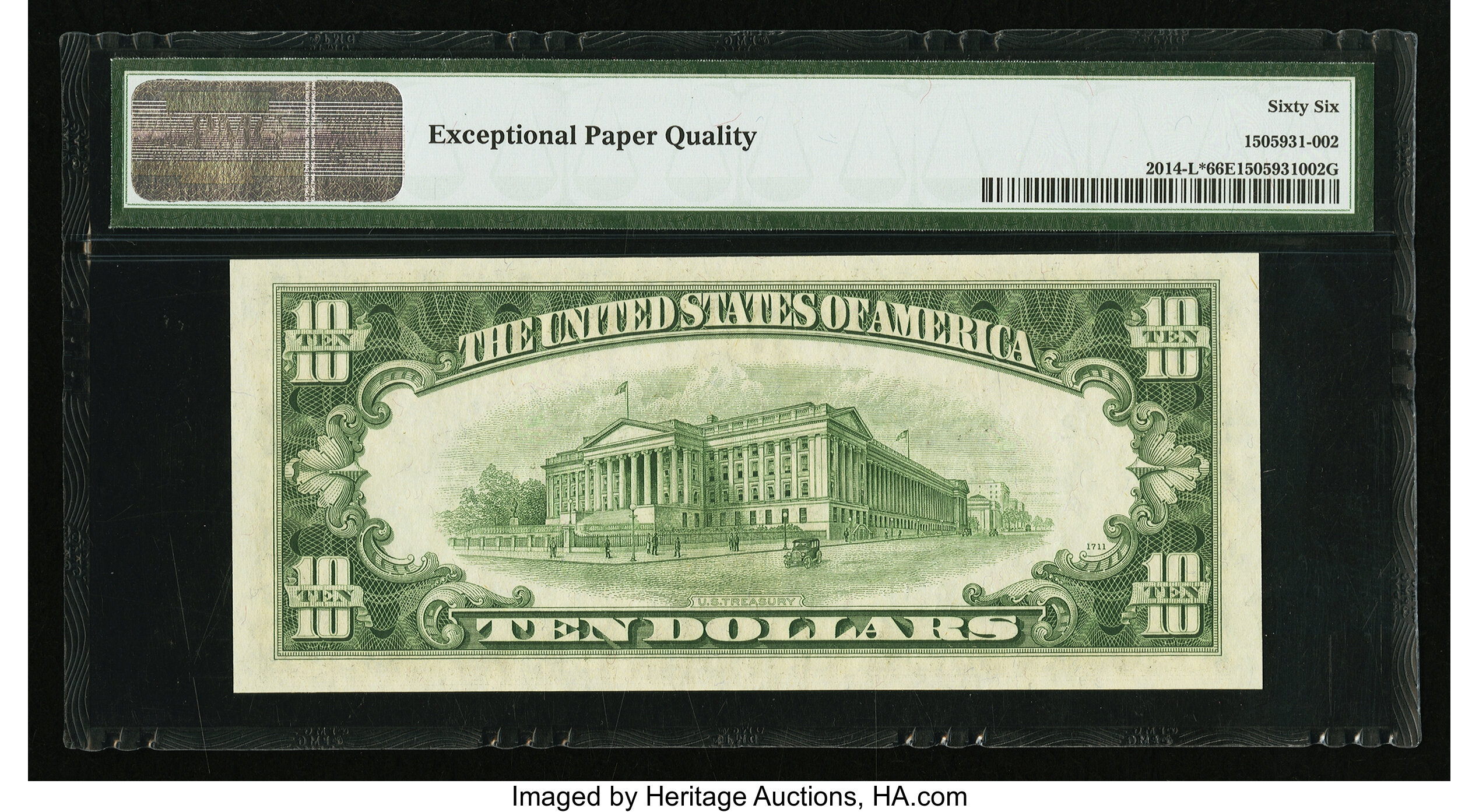 image for: Fr. 2014-L* $10 1950D Federal Reserve Note. PMG Gem Uncirculated 66 EPQ....