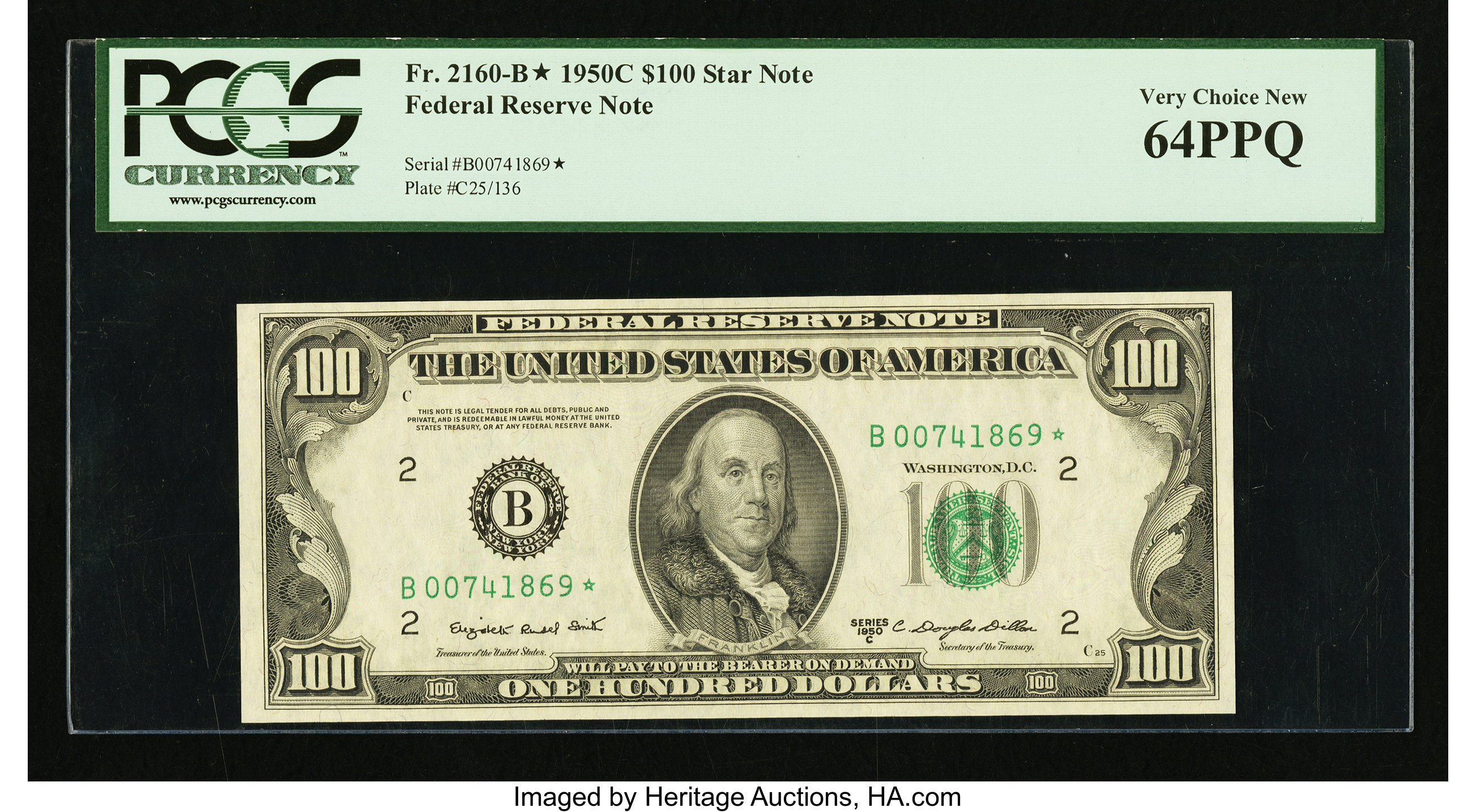 1950C $100 Replacement, New York (Fr. 2160B*)