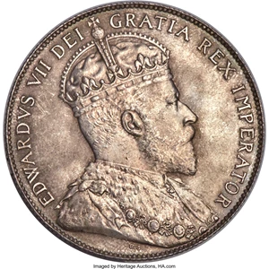 image for: Edward VII "Victorian Leaves" 50 Cents 1910 MS65 PCGS