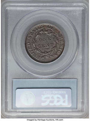 image for: 1817 1C 13 Stars MS62 Brown PCGS. N-8, R.2. Our EAC Grade AU55....