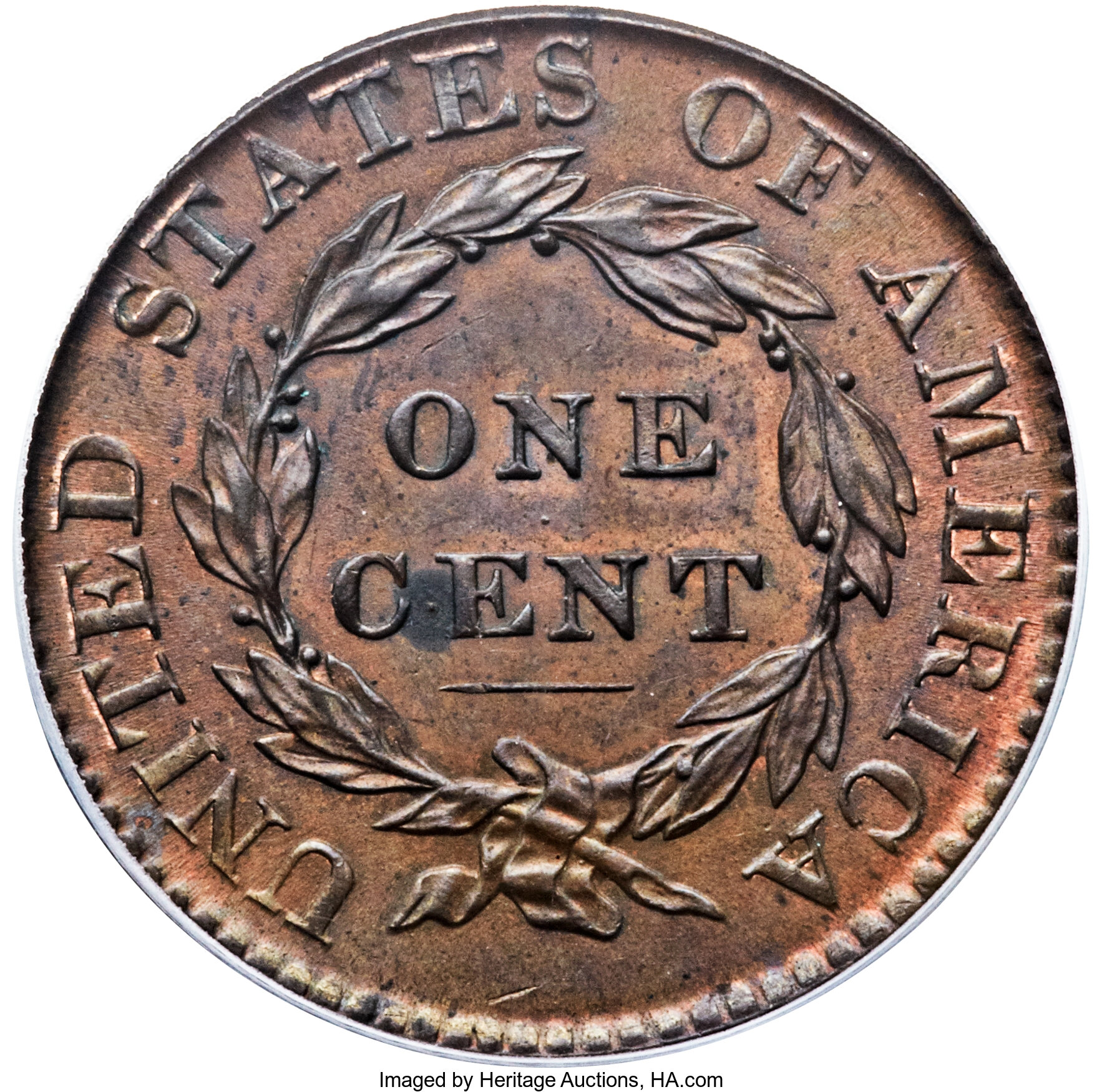 image for: 1820/19 1C MS64 Brown PCGS. N-3, R.2. Our EAC Grade MS62....