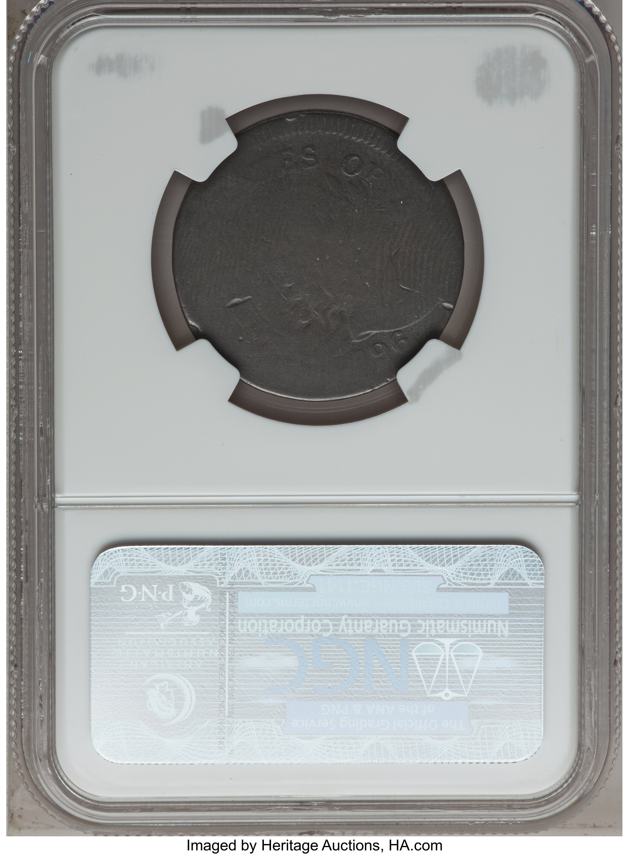 image for: 1796 1C Liberty Cap - Flipover Double Struck -- AG3 NGC. S-82, B-3, R.5. Our EAC Grade AG3....