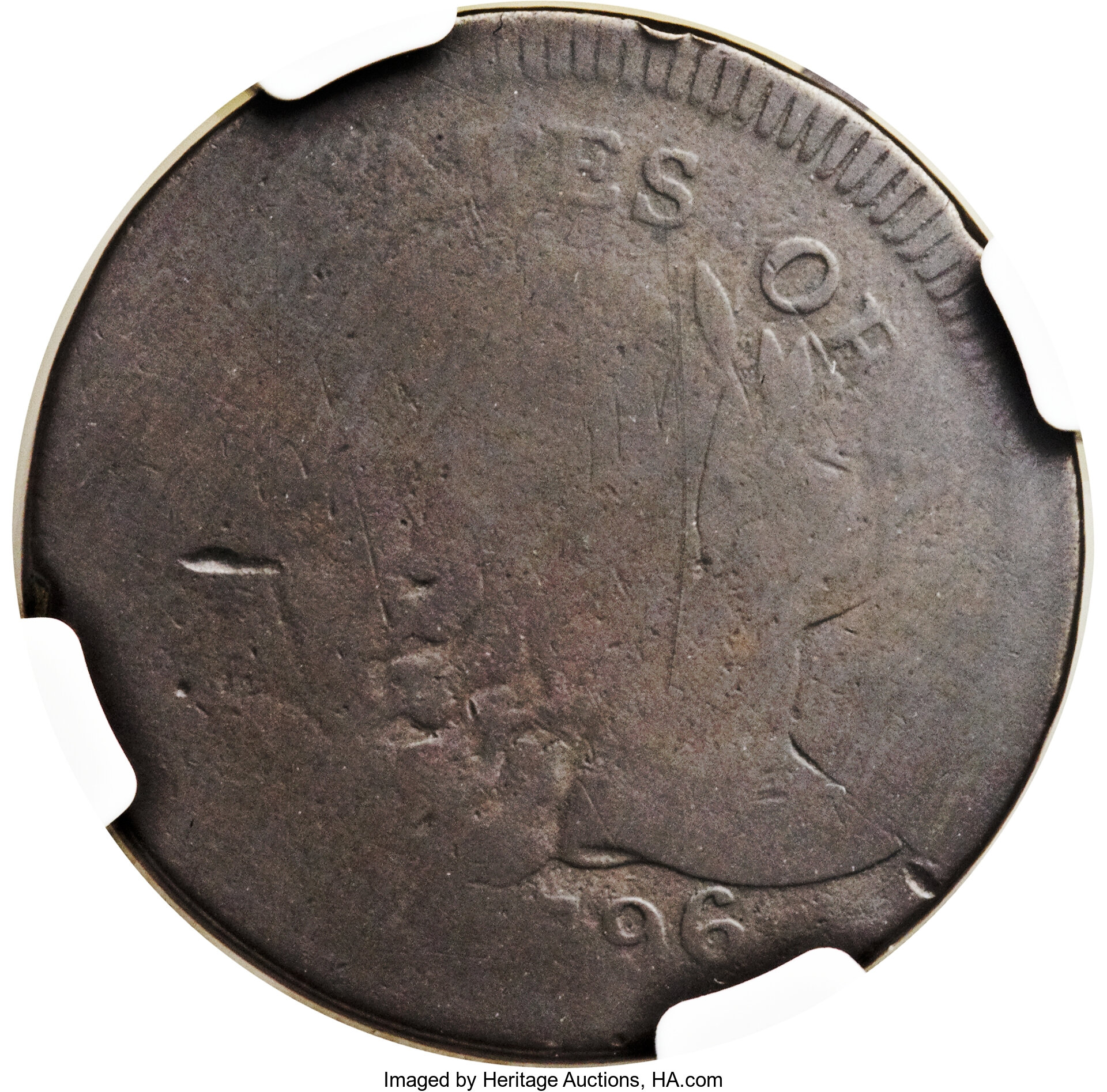 image for: 1796 1C Liberty Cap - Flipover Double Struck -- AG3 NGC. S-82, B-3, R.5. Our EAC Grade AG3....