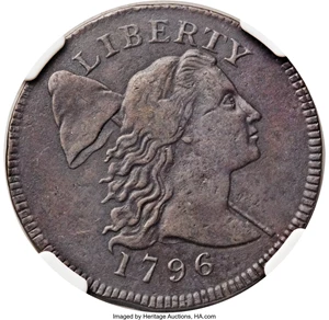 image for: 1796 1C Liberty Cap VF30 NGC. S-91, B-1, R.3. Our EAC Grade Fine 15. ...