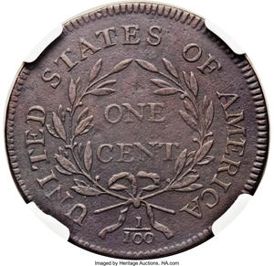 image for: 1796 1C Liberty Cap VF30 NGC. S-91, B-1, R.3. Our EAC Grade Fine 15. ...