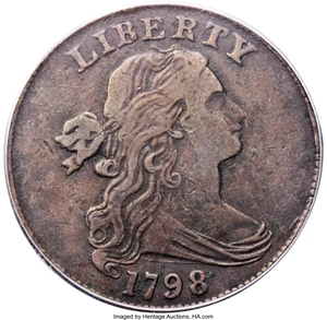 1798 Draped Bust Large Cent Style 1 Hair Early Copper Penny Coin