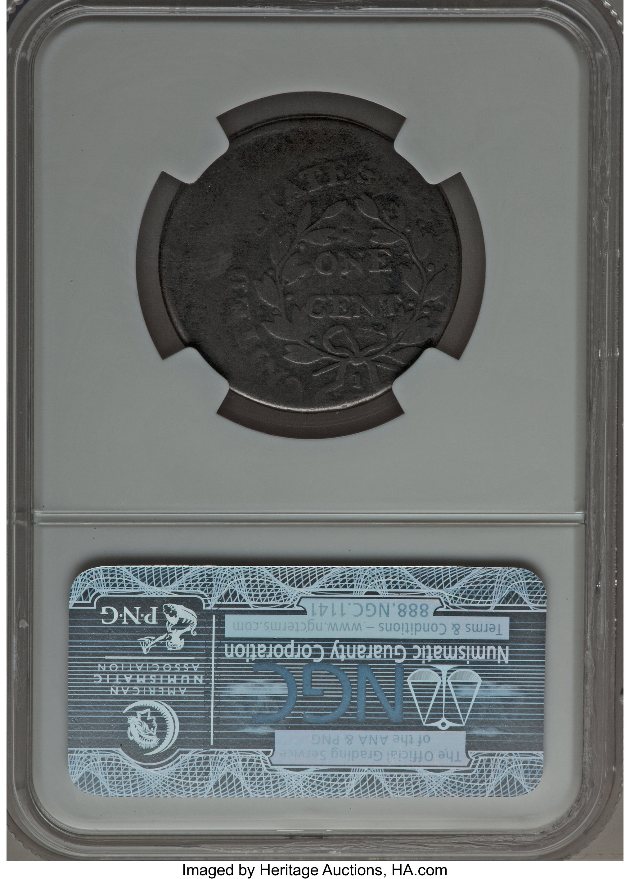 image for: 1801 1C -- Struck 20% Off Center -- Good 4 NGC. S-216, B-6, R.1. Our EAC Grade Good 4. ...