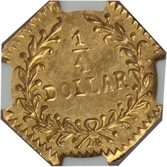 image for: 1880 25C Indian Octagonal 25 Cents, BG-799L, High R.5, MS64 NGC. NGC Census: (0/0). PCGS Population (12/8).  ...