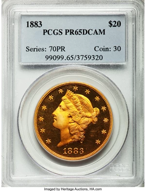 image for: 1883 $20 PR65 Deep Cameo PCGS....