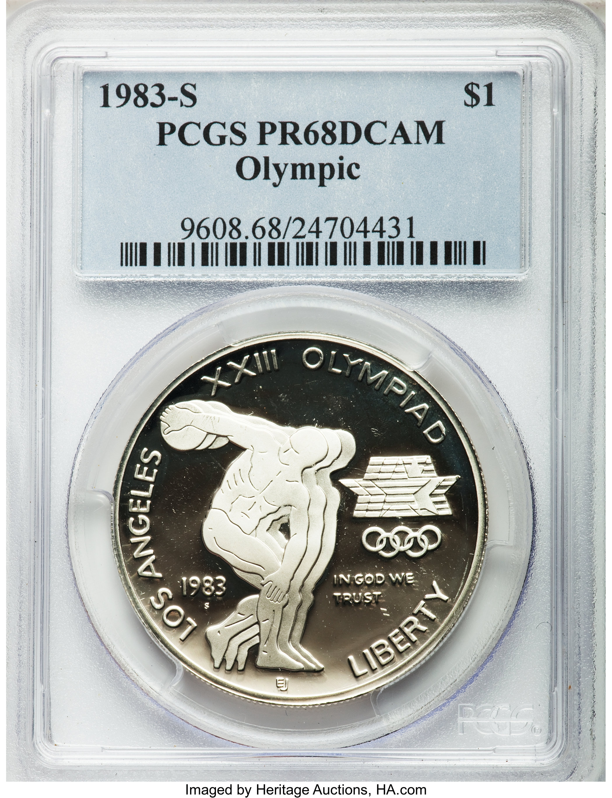 1983-S S$1 Los Angeles Olympiad Discus Thrower PR DCAM PR68 DCAM thumbnail 10