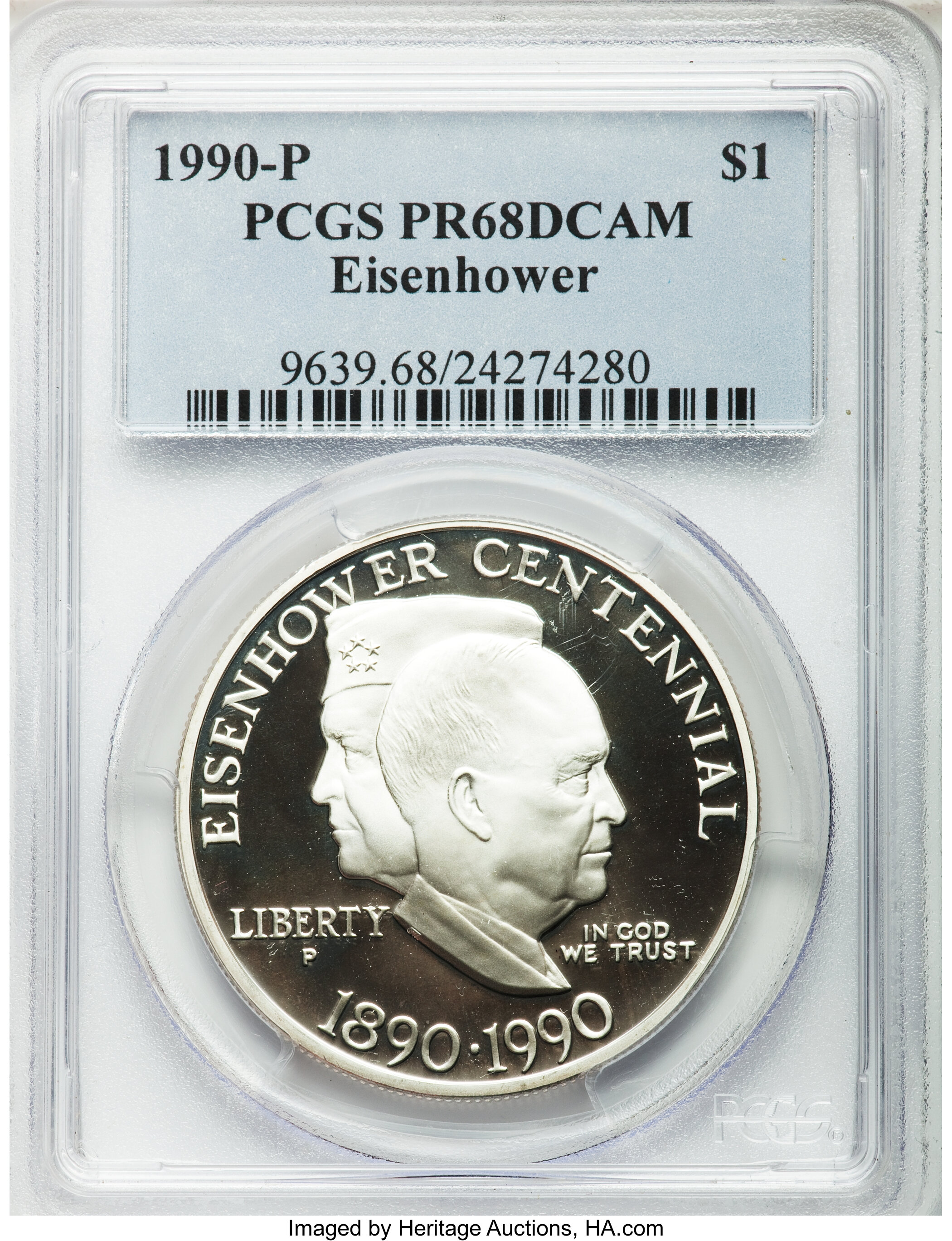 1990-P S$1 Eisenhower Centennial PR DCAM PR68 DCAM thumbnail 6