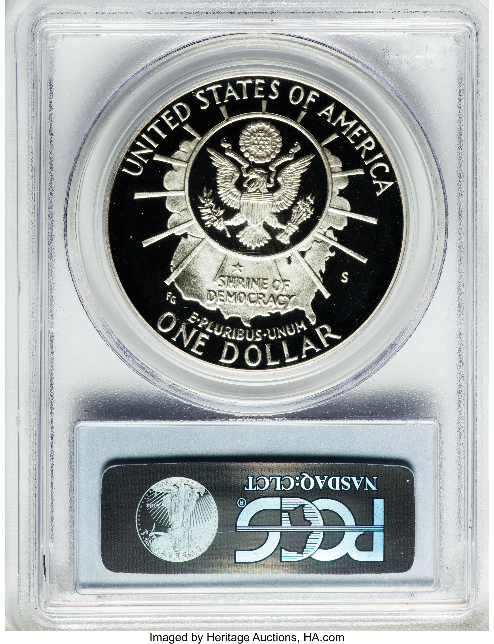 1991-S S$1 Mount Rushmore Golden Anniversary PR DCAM OGP thumbnail 25