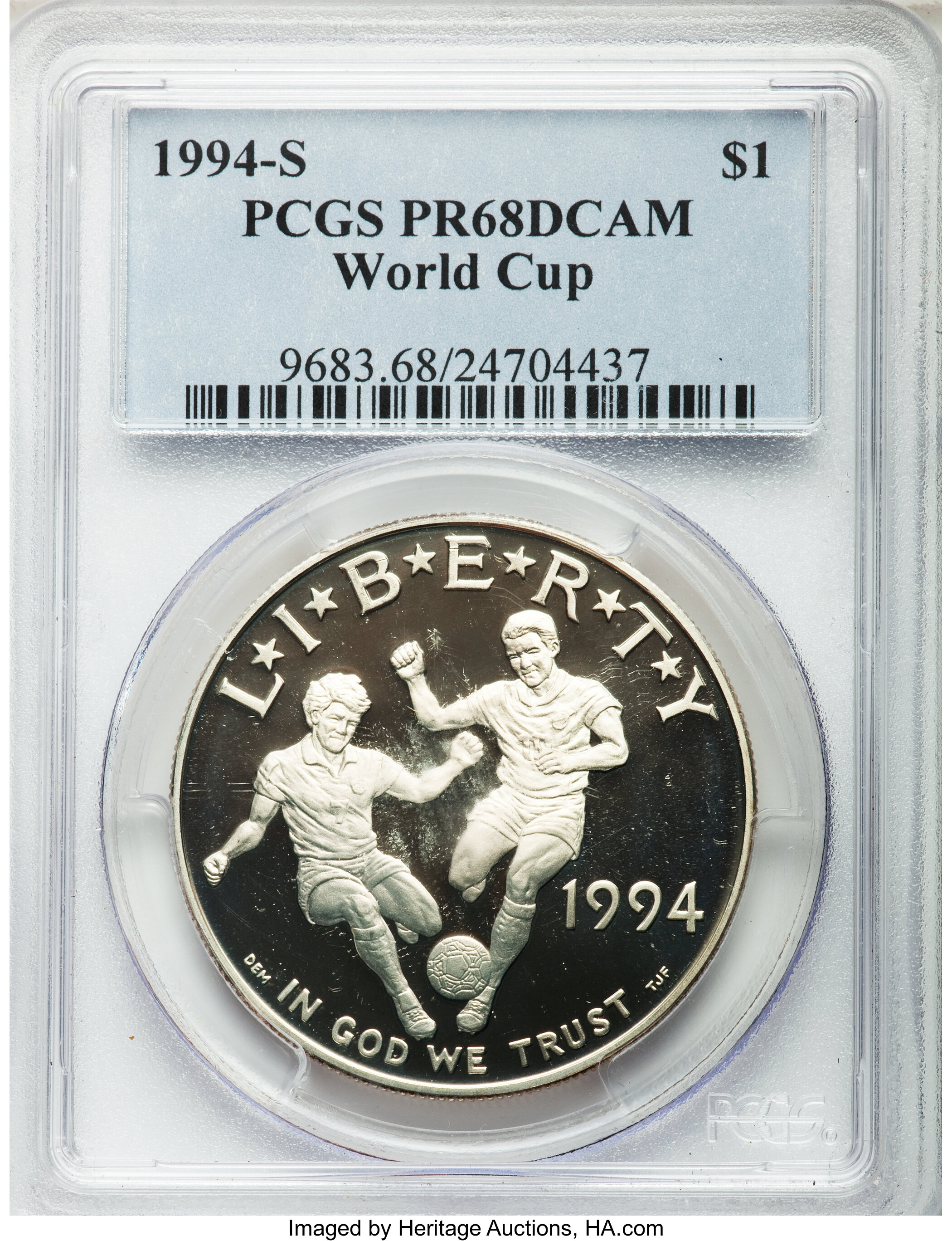 1994-S S$1 World Cup Tournament PR DCAM PR66 DCAM thumbnail 8