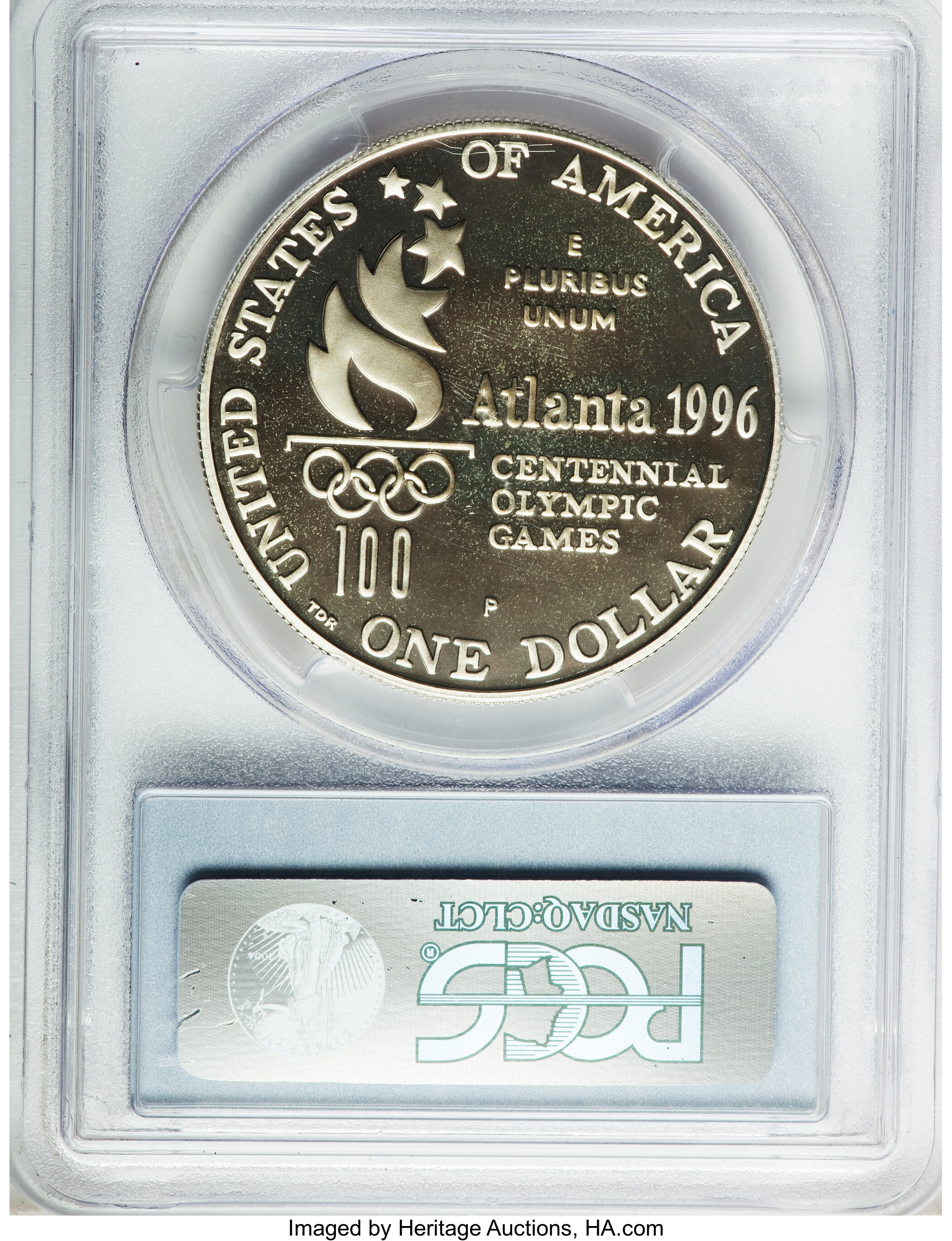 1996-P S$1 Atlanta Olympics High Jump PR DCAM PR66 DCAM thumbnail 2
