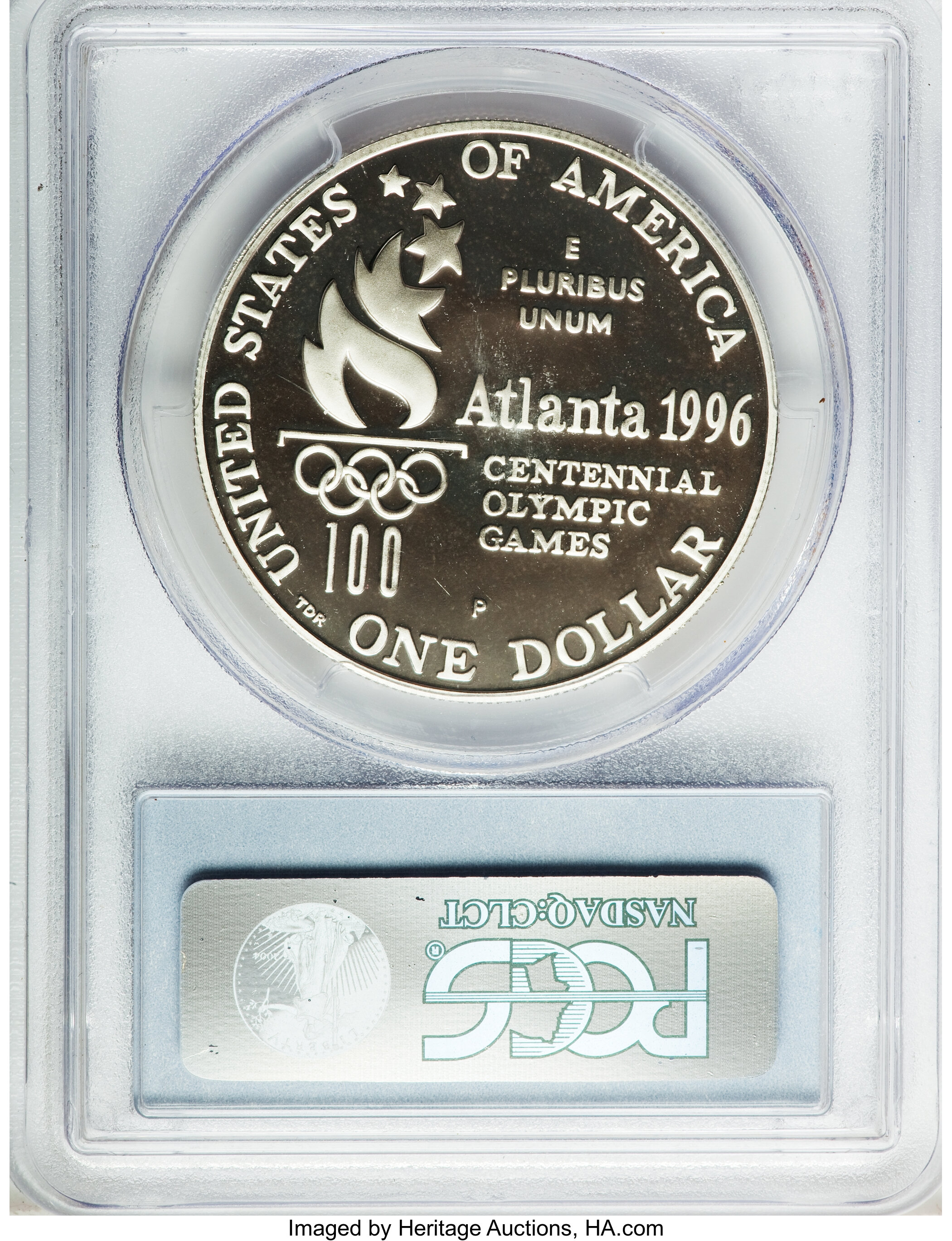 1996-P S$1 Atlanta Olympics High Jump PR DCAM PR66 DCAM thumbnail 3