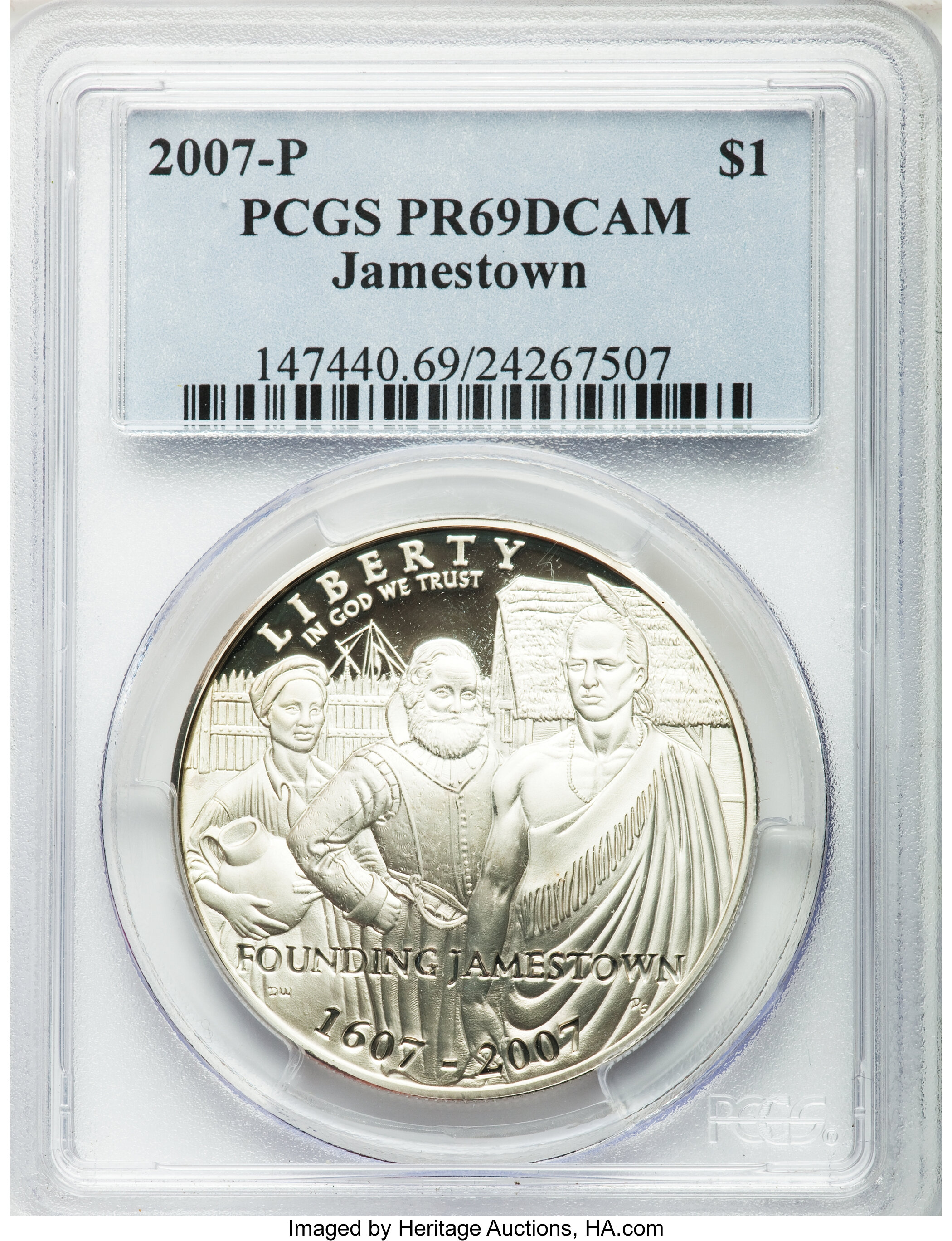 2007-P S$1 Jamestown 400th Anniversary PR DCAM PR66 DCAM CAC thumbnail 18