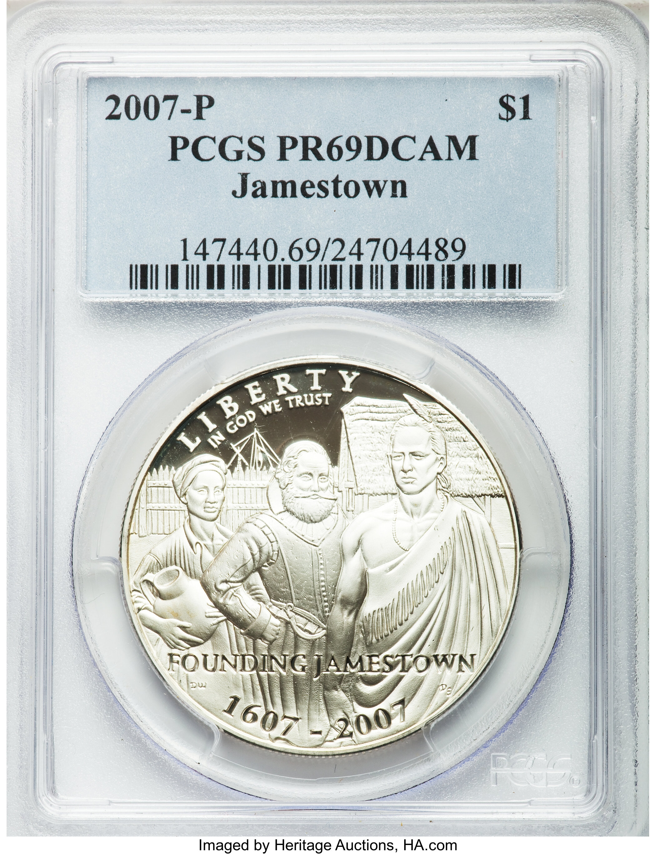 2007 P Jamestown 400th Anniversary Silver dollar PR Values | Greysheet