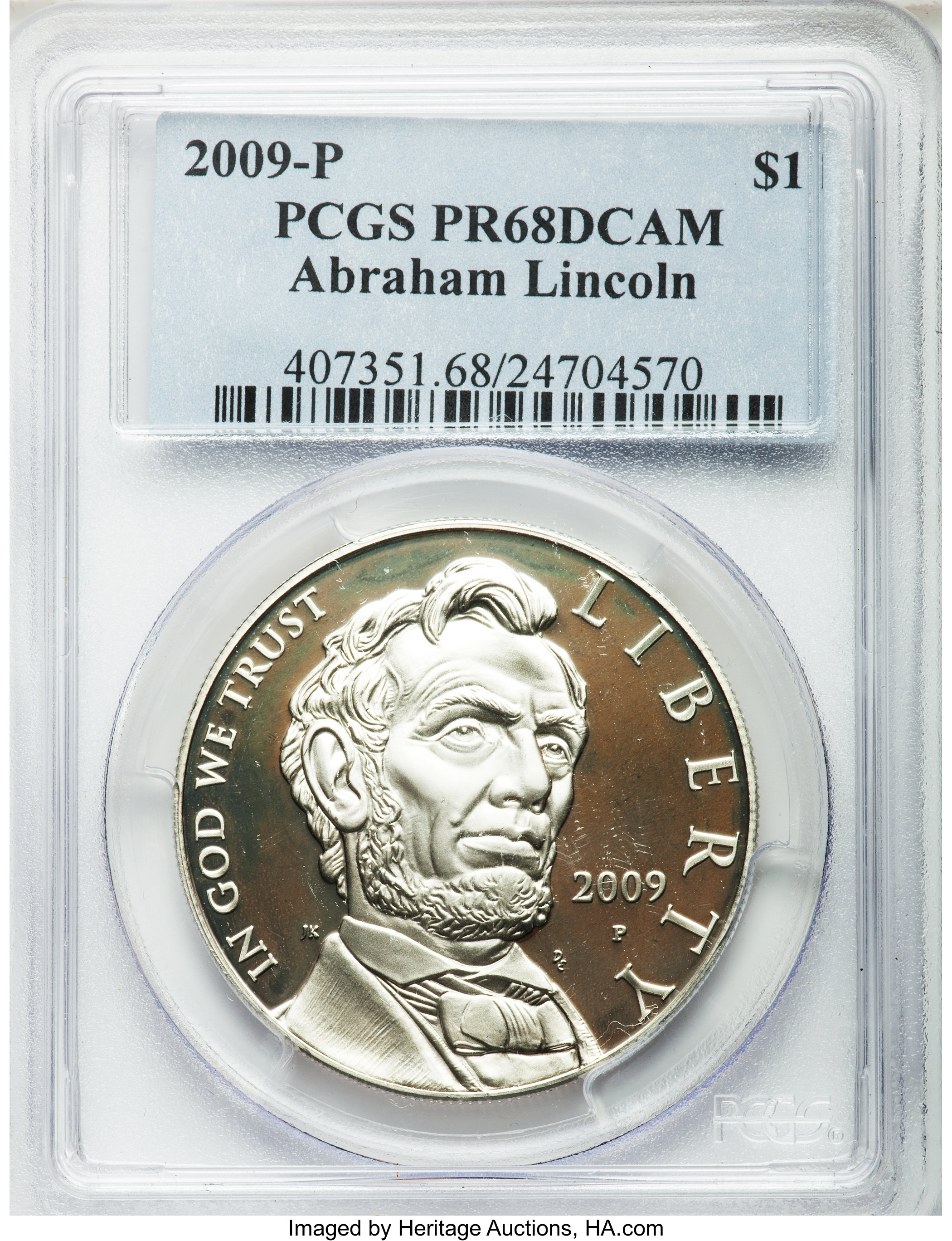 2009 P Abraham Lincoln Bicentennial Silver dollar PR Values