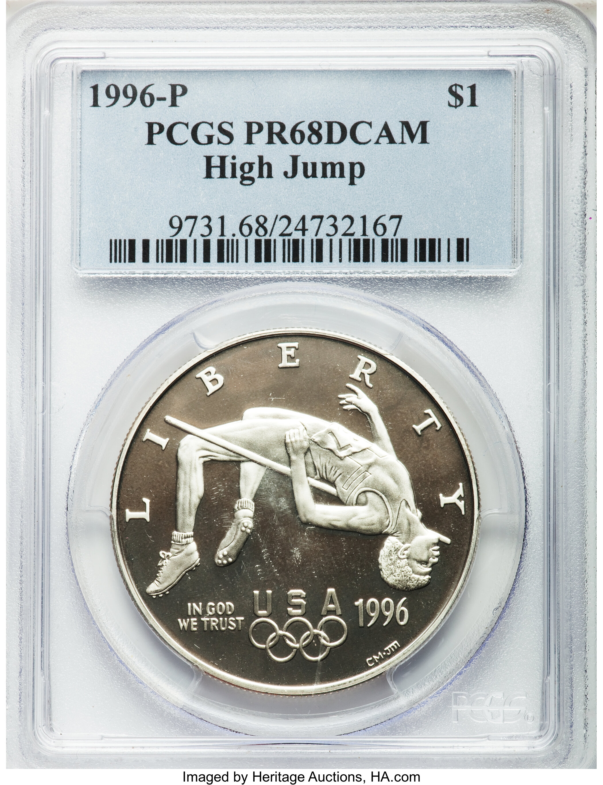 1996-P S$1 Atlanta Olympics High Jump PR DCAM PR66 DCAM thumbnail 22