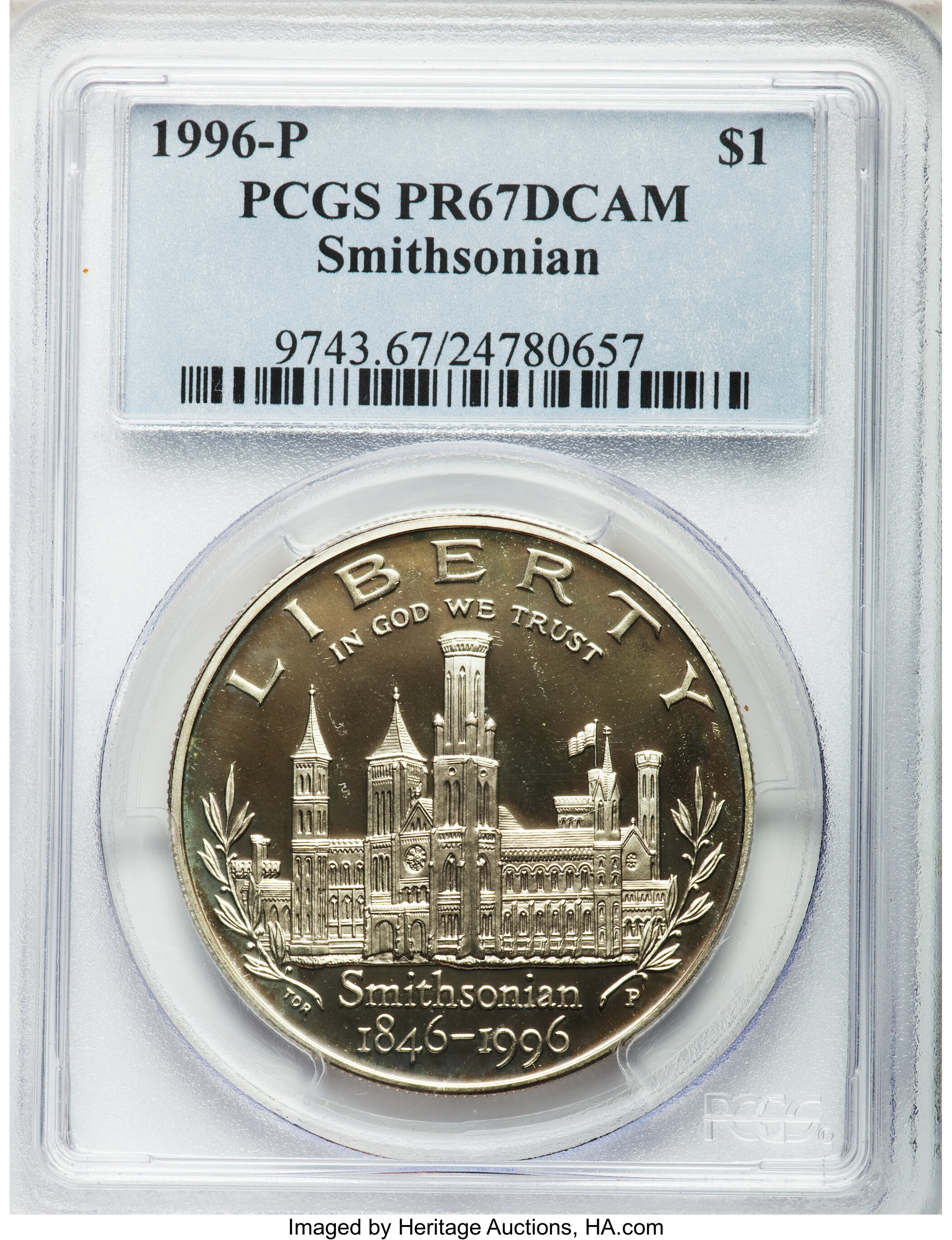 1996-P S$1 Smithsonian Institution 150th Anniversary PR DCAM PR67 DCAM thumbnail 4