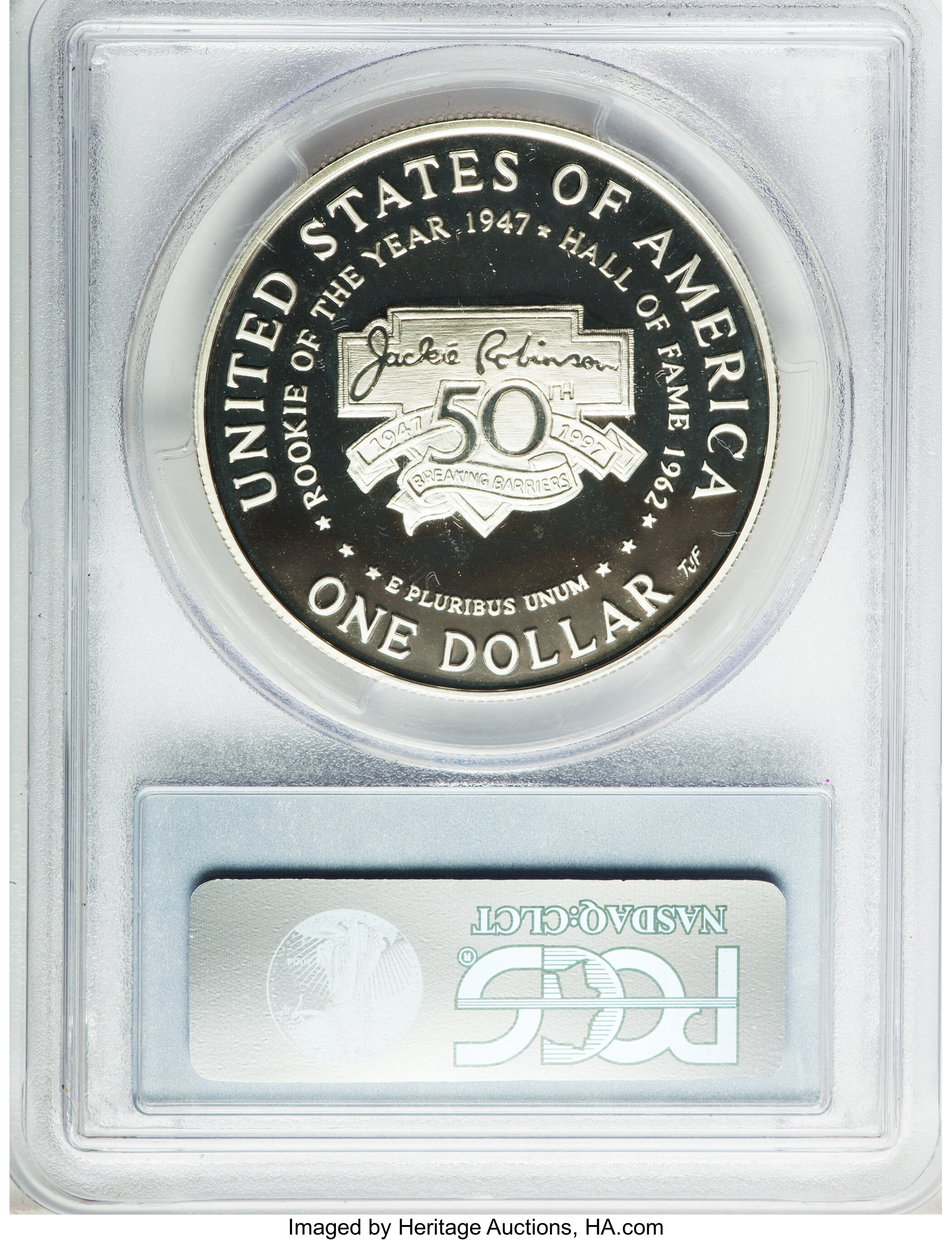 1997-S S$1 Jackie Robinson PR DCAM PR68 DCAM thumbnail 4