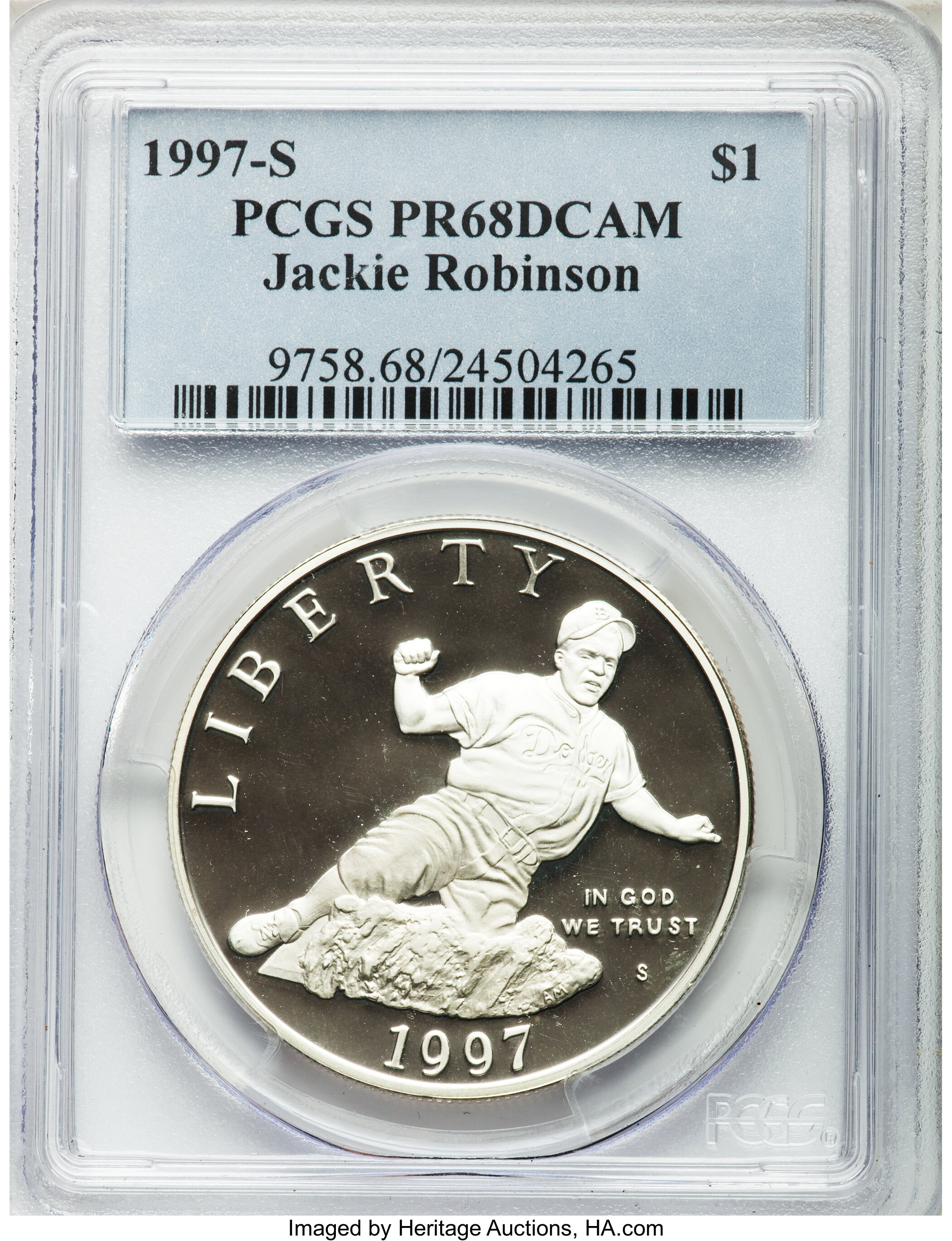 1997-S S$1 Jackie Robinson PR DCAM PR68 DCAM thumbnail 6