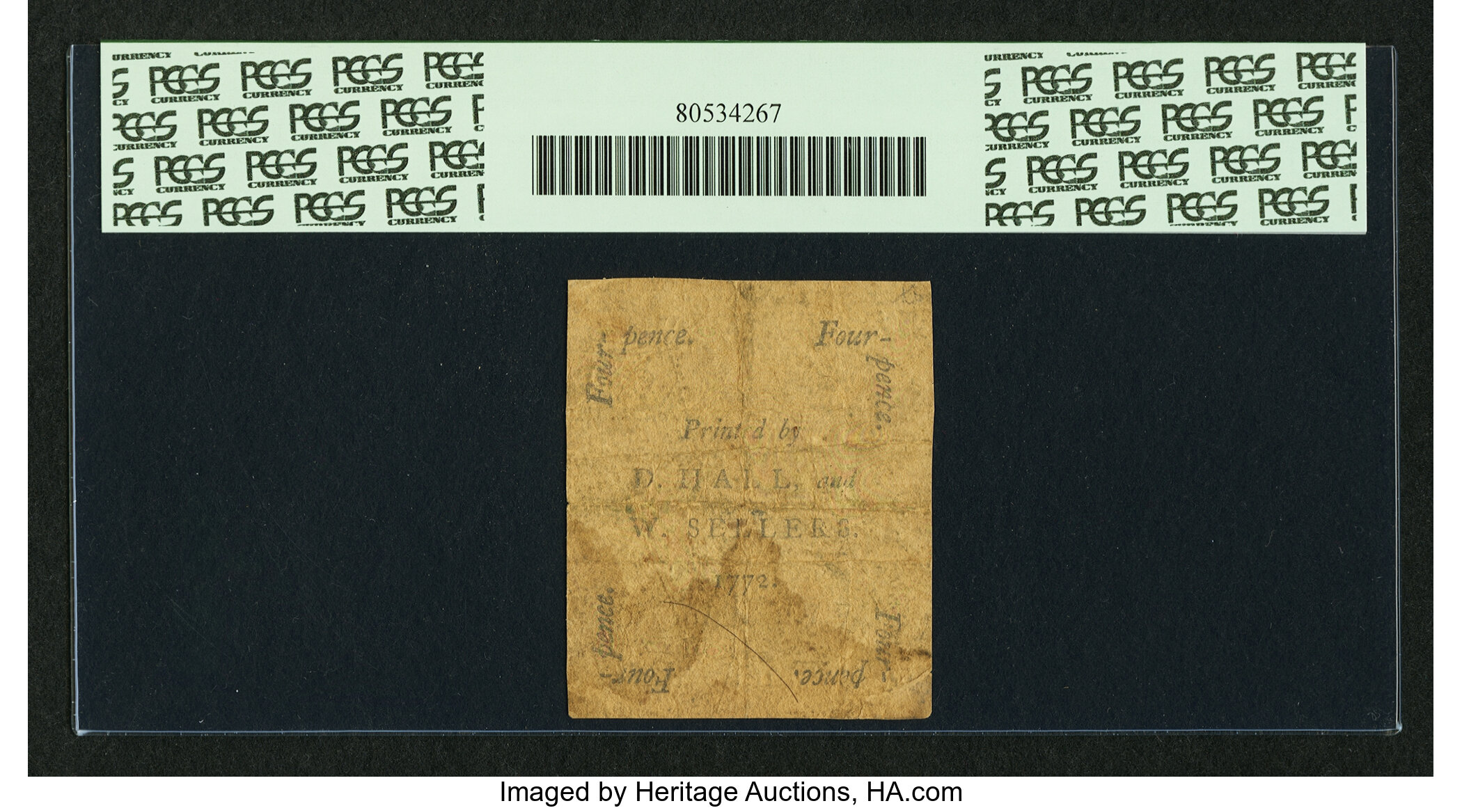 image for: Pennsylvania April 3, 1772 4d PCGS Apparent Very Fine 20....