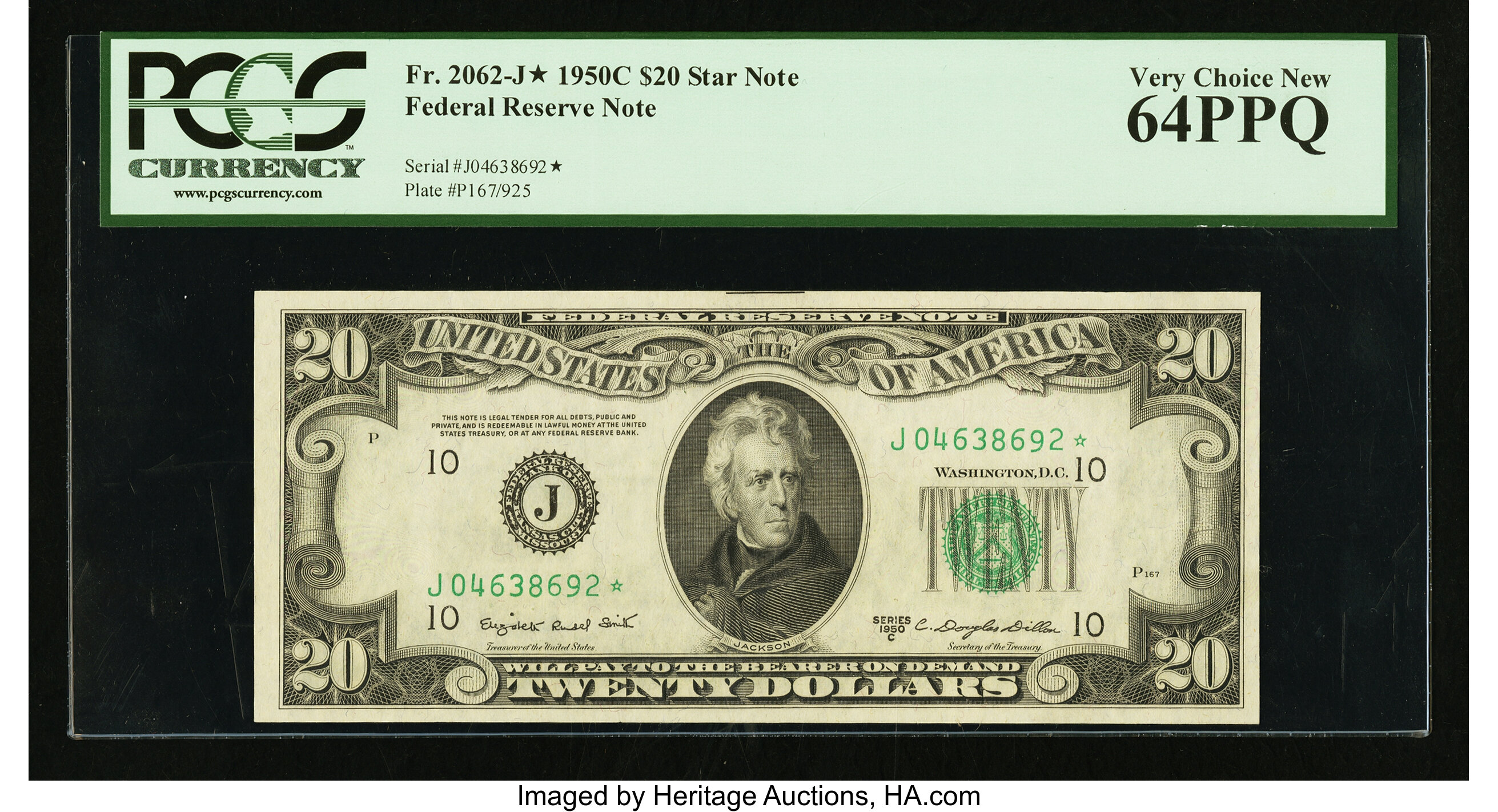 1950C $20 Kansas City, Star Replacement (Fr. 2062J*)