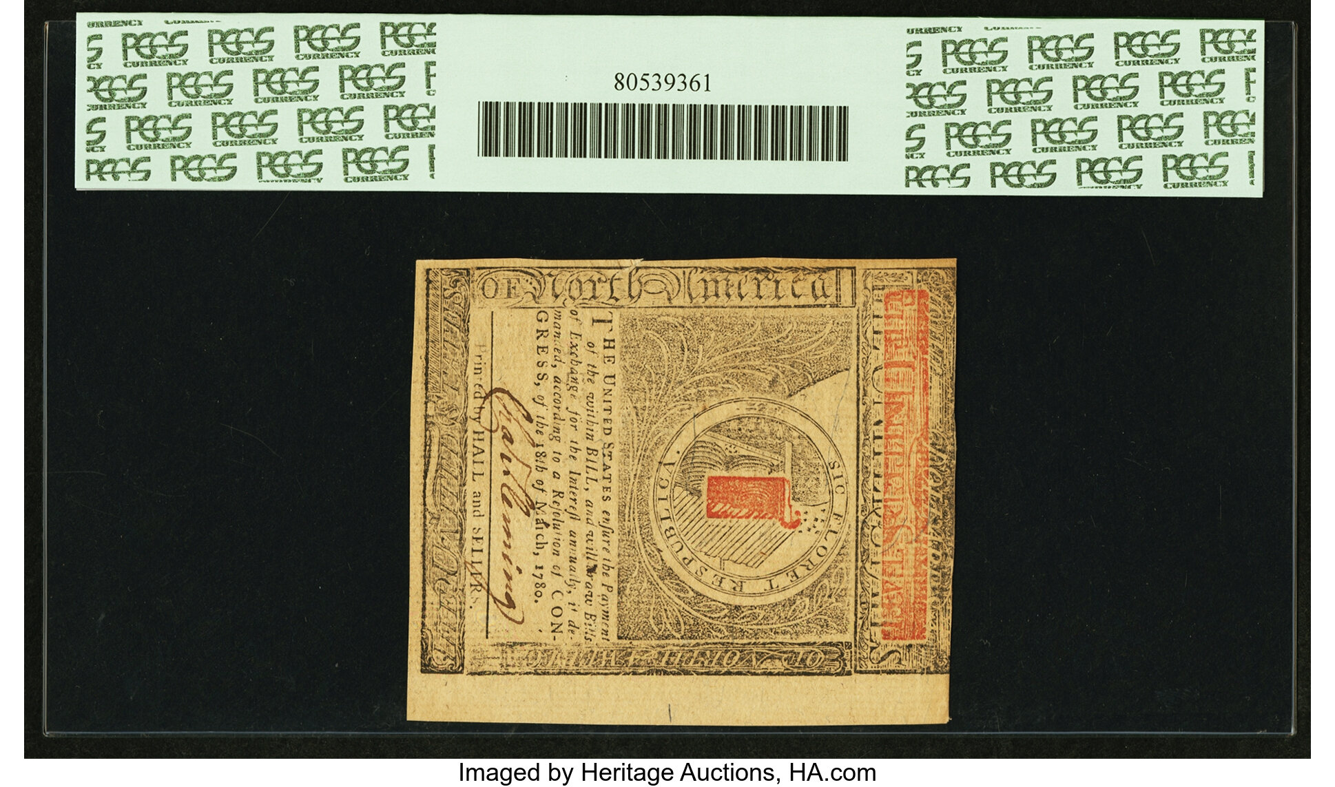 image for: Virginia May 1, 1780 $4 PCGS Apparent Choice About New 58....