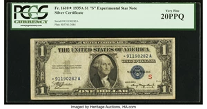 image for: Fr. 1610* $1 1935A S Silver Certificate. PCGS Very Fine 20PPQ....