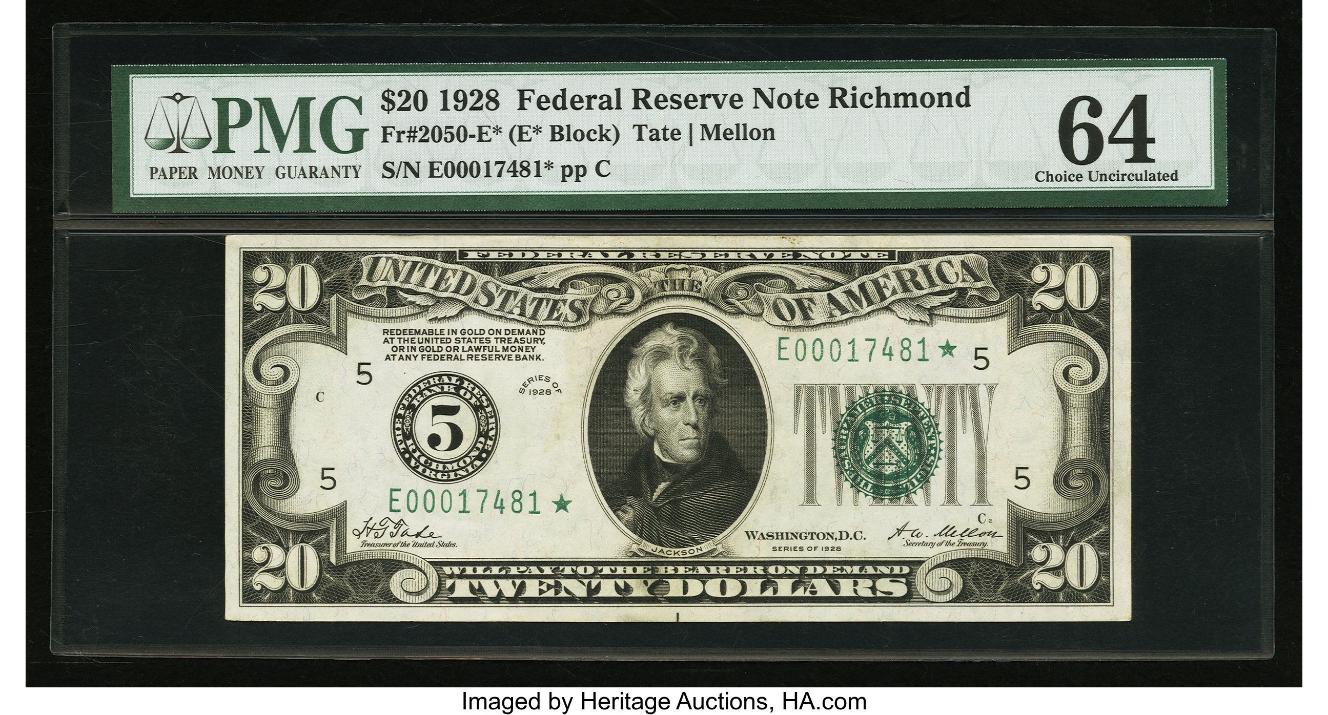 1928 $20 Replacement, Richmond (Fr. 2050E*)