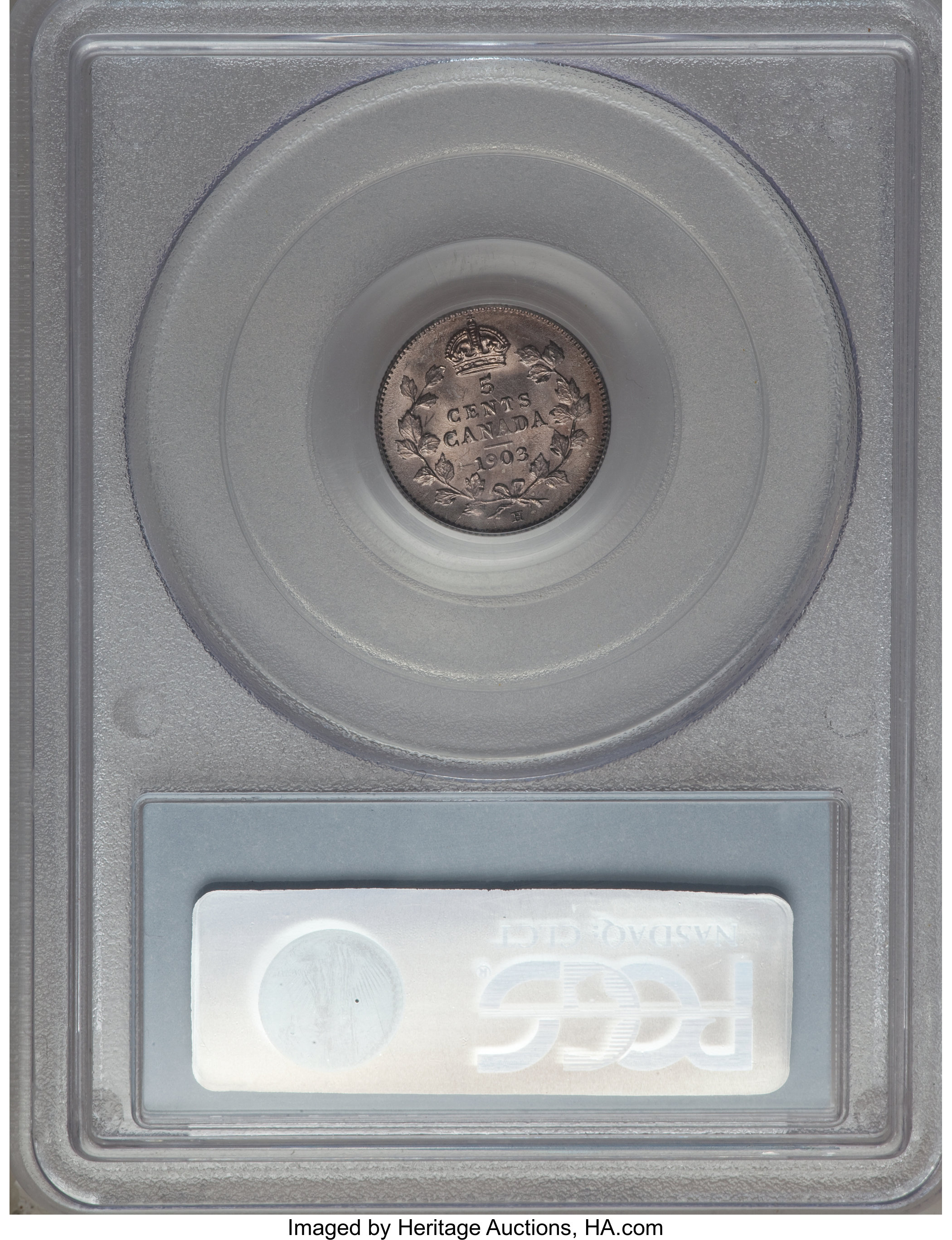 image for: Edward VII "Large H" 5 Cents 1903-H MS62 PCGS