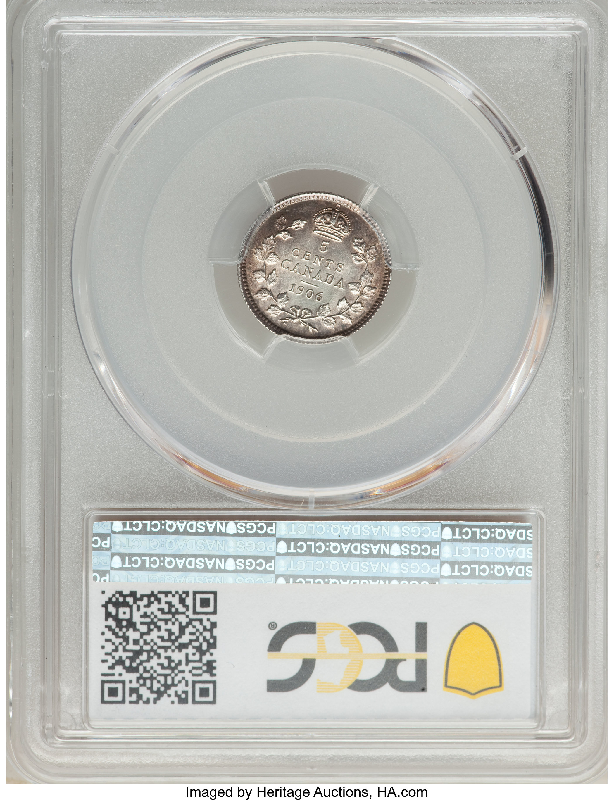 image for: Edward VII "Narrow Date" 5 Cents 1906 MS63 PCGS