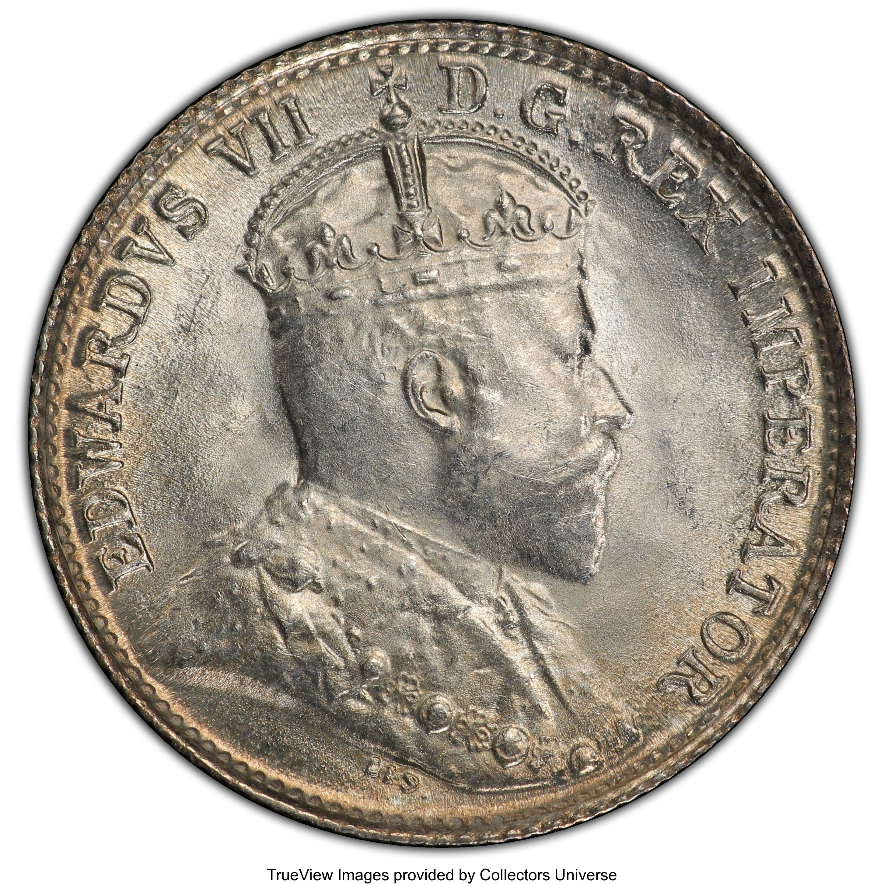 image for: Edward VII "Narrow Date" 5 Cents 1907 MS64+ PCGS