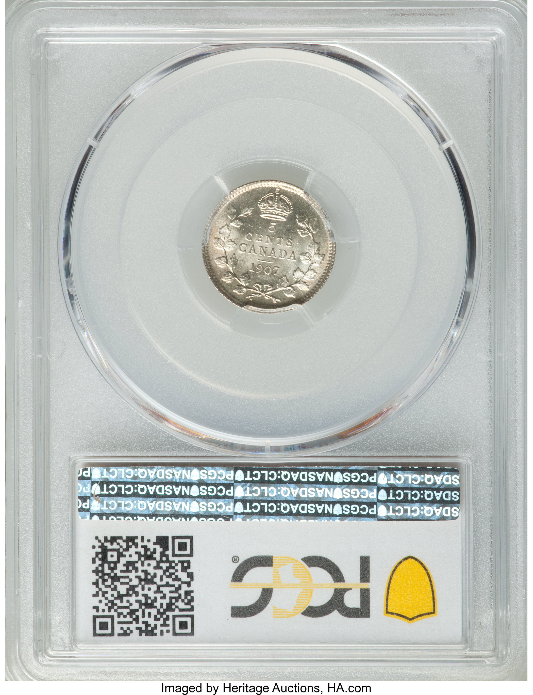 image for: Edward VII "Narrow Date" 5 Cents 1907 MS64+ PCGS