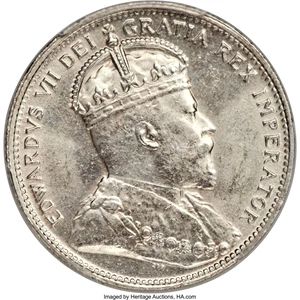 image for: Edward VII "Large Crown" 25 Cents 1906 MS62 PCGS