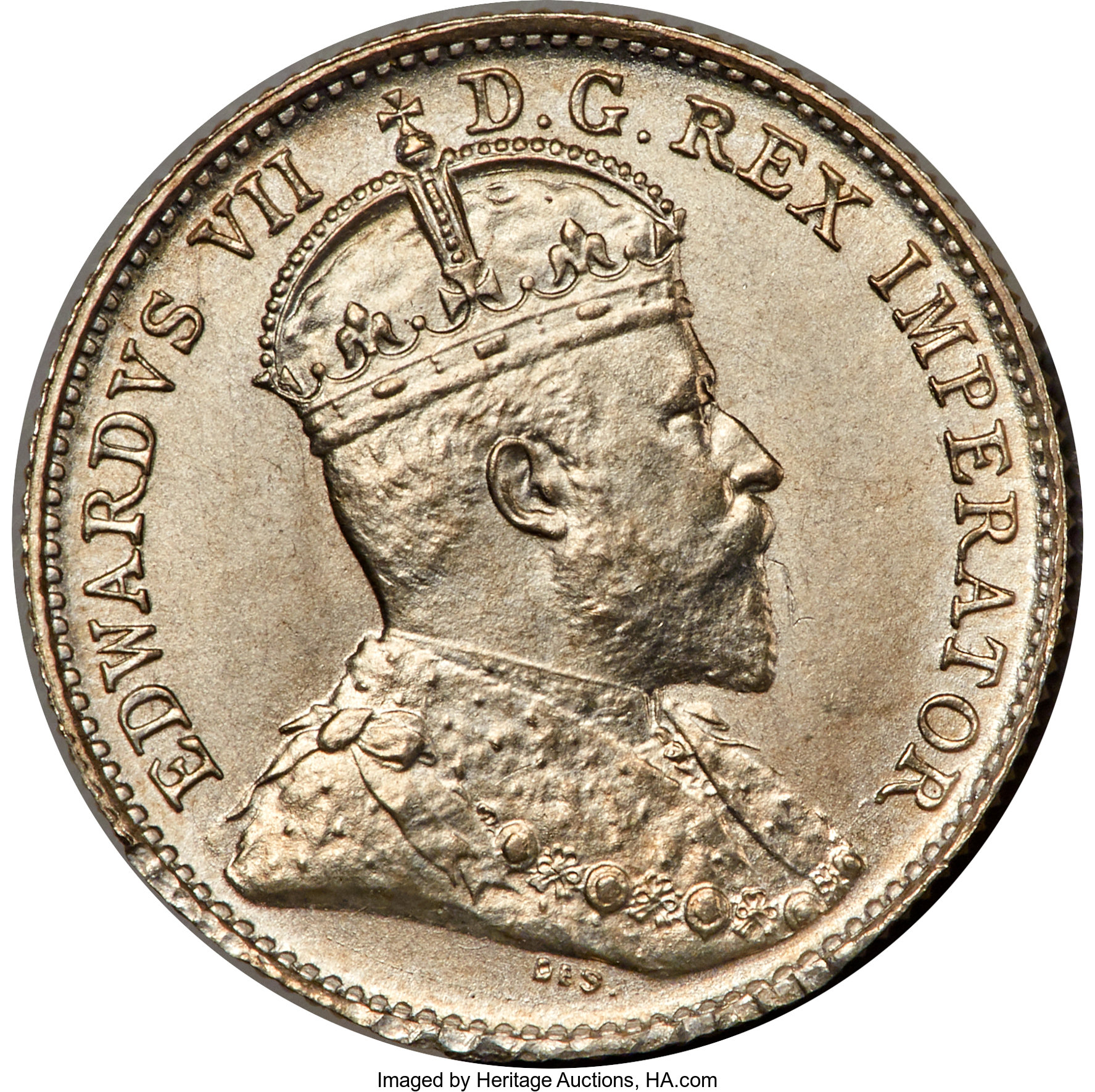 image for: Edward VII "Large 8" 5 Cents 1908 MS66 PCGS