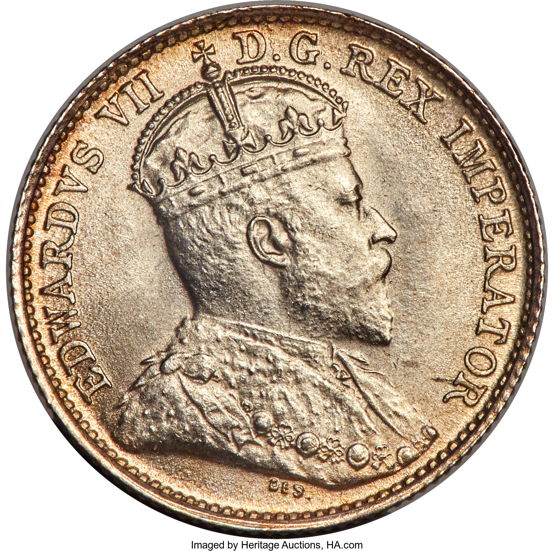 image for: Edward VII "Large 8" 5 Cents 1908 MS65 PCGS
