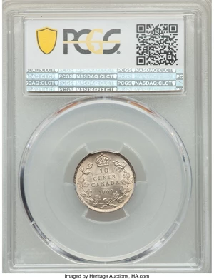 image for: Edward VII "Victorian Leaves" 10 Cents 1909 MS64 PCGS
