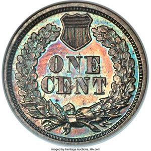 image for: 1864 1C L On Ribbon PR64 Brown NGC. Snow-PR2....
