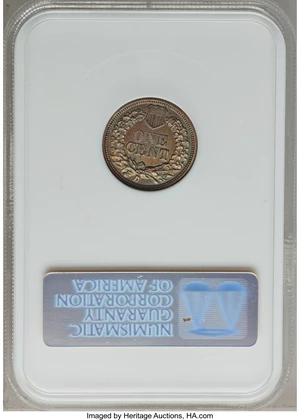 image for: 1864 1C L On Ribbon PR64 Brown NGC. Snow-PR2....